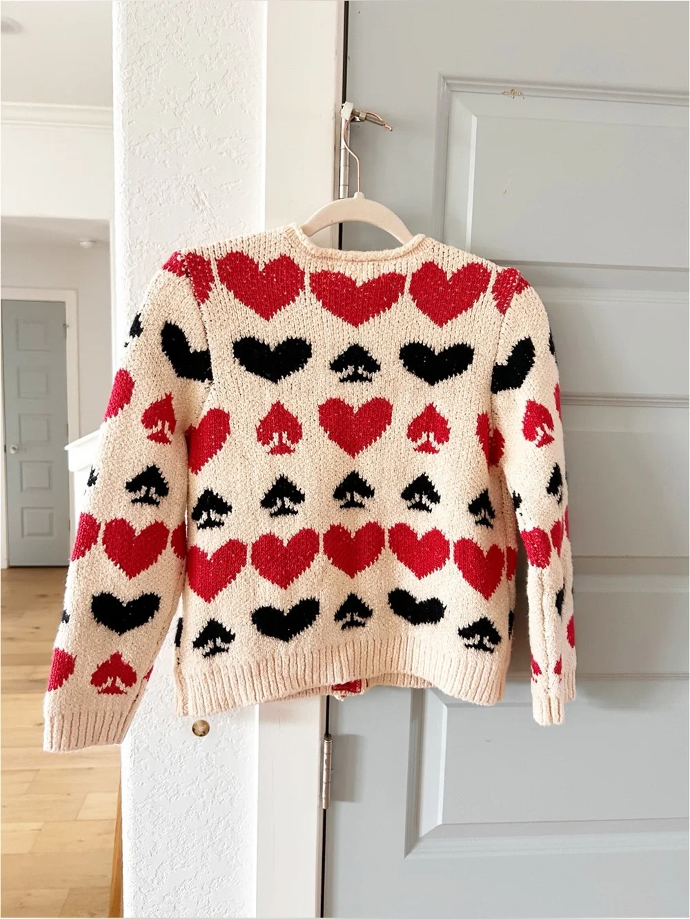 NWT Free People Queenie Cardi Sweater Hearts Spade